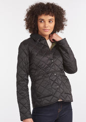 Barbour Deveron Quilt Jacket Ladies Black/Olive